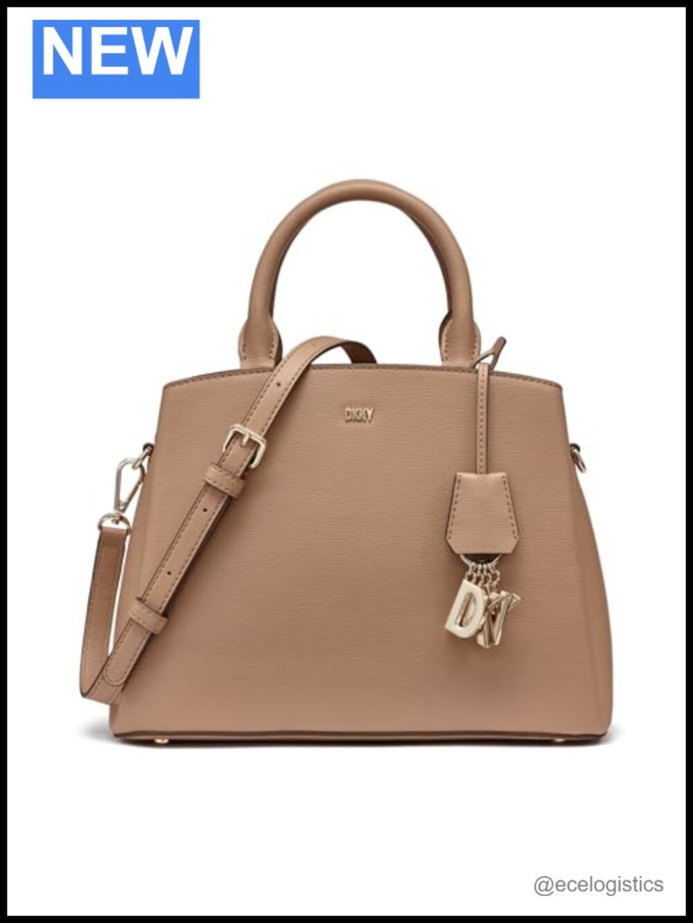 Faux Leather Medium Satchel with Adjustable Strap
